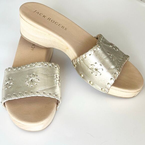 Jack Rogers Breakers Clog Sandal Gold Size 9 - Picture 1 of 7